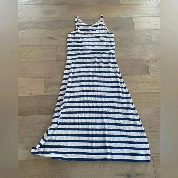 Garnet Hill Dresses & Skirts - Garnet Hill Striped Maxi Dress Cream Navy Small